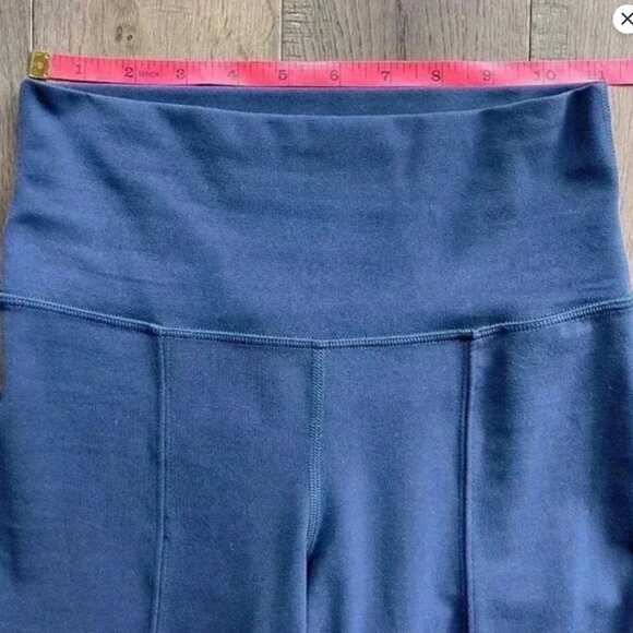 Aritzia TnAction Flare Leggings Size S Blue Split Hem Yoga Lounge Pants - Picture 5 of 7